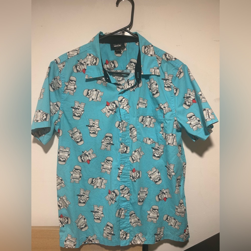 Disney Parks Star Wars Stormtrooper Blue Button-Down Shirt - Mens S